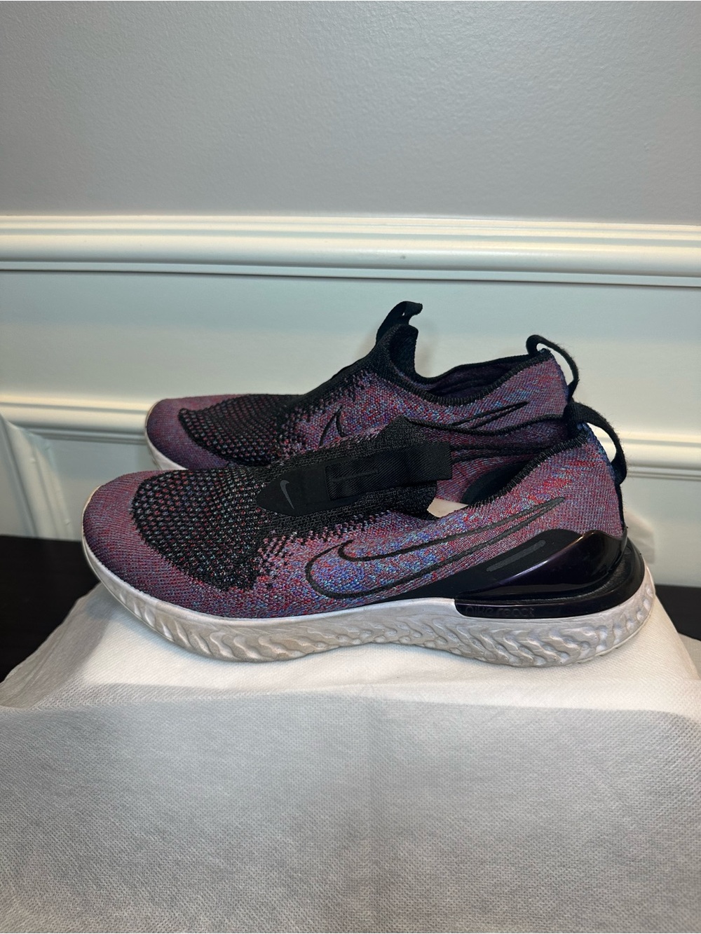 Nike Women’s Purple Black Multicolor Knit Slip-On Sneakers 7.5